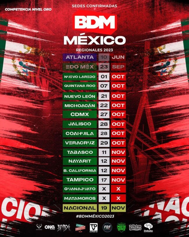 Calendario completo de la temporada nacional de BDM. @bdmgoldmexico